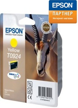 

Картридж Epson C13T10844A10 для принтера Stylus C91/CX4300/TX 117 желтый, C13T10844A10