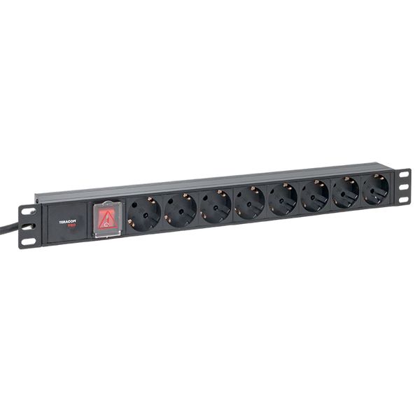 

Блок розеток 19", 8 розеток EKF TRP-HPD-LS-16A-8SH-2MSH PDU TERACOM PRO 1U 16А/250В Schuko с выключат. шнур 2 м 3x1,5 мм2 вилка Schuko корпус алюминий, TRP-HPD-LS-16A-8SH-2MSH