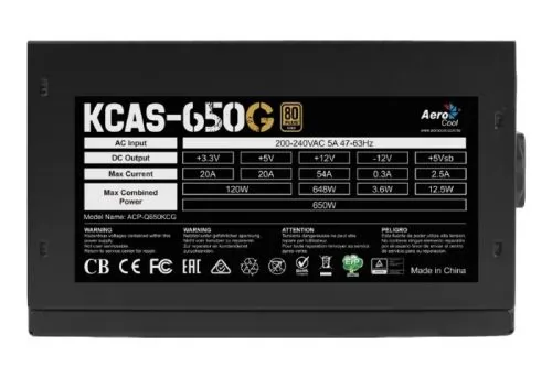 AeroCool KCAS-650G RGB (4713105957600) (УЦЕНЕННЫЙ)