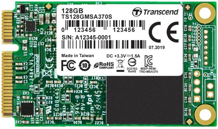 Накопитель SSD mSATA Transcend TS128GMSA370S MSA370S 128GB SATA 6Gb/s MLC 530/200MB/s IOPS 70K/50K MTBF 2M чехол mypads e vano для doogee mix 128gb ram 6gb