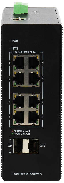 Коммутатор управляемый BDCom IES200-V25-2S8P Managed industrial switch with 2 Gigabit SFP ports and 8 Gigabit POE ports; industrial DC 48~55V redundan managed industrial 10 port poe switch 802 3af at 10 100 1000m 8 poe ports 2 sfp ports
