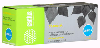 

Картридж Cactus CS-CB542A для принтеров HP Color LaserJet CP1215/1515/CM1312, желтый, 1400 стр., CS-CB542A