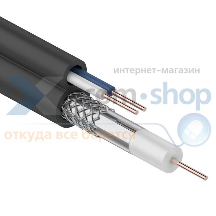 

Кабель Rexant 01-4002 ККСВ-П + 2х0.5мм., 100м., черный, 01-4002