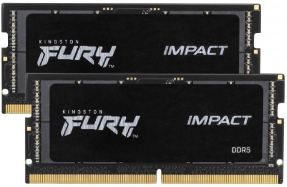 Модуль памяти SODIMM DDR5 32GB (2*16GB) Kingston FURY KF556S40IBK2-32 Impact black 5600MHz CL40 1RX8 1.1V 16Gbit retail - фото 1