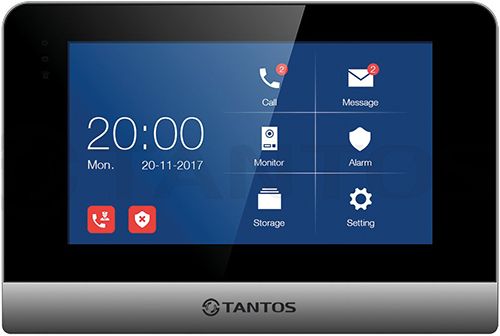 Видеодомофон Tantos EasyMon-4w 7“ сенсорный экран, SD карты, запись фото, поддержка 4-х проводных панелей, запись звонков с голосовым сообщением посет