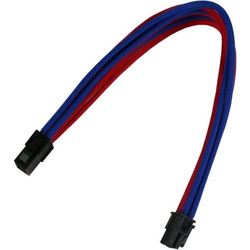Удлинитель Nanoxia NX8PE3EBR 8-pin PCI-E, 30см, индивидуальная оплетка, синий/красный