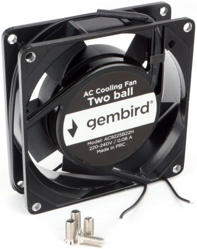 Вентилятор для корпуса Gembird AC9225B22H 92x92x25, AC, 220, подшипник, 2 pin, провод 30 см