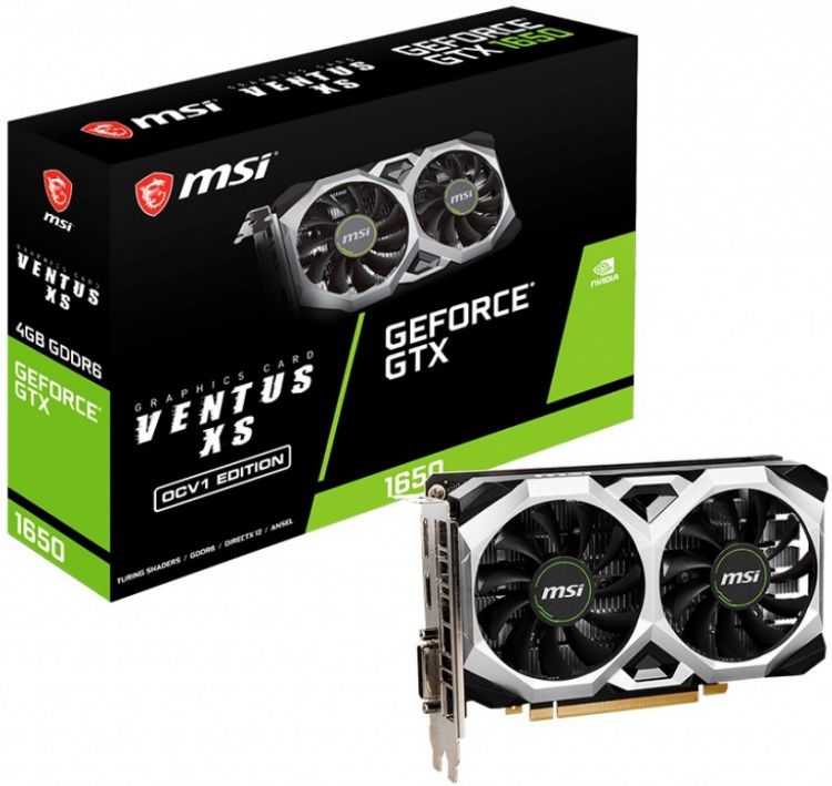 

Видеокарта PCI-E MSI GeForce GTX 1650 D6 VENTUS XS OCV1 (GTX 1650 D6 VENTUS XS OCV1) 4GB GDDR6 128bit 12nm 1485/12000MHz DVI-D/HDMI/DP, GeForce GTX 1650 D6 VENTUS XS OCV1 (GTX 1650 D6 VENTUS XS OCV1)