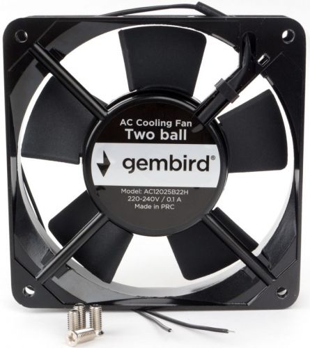 Вентилятор для корпуса Gembird AC12025B22H 120x120x25, AC, 220, подшипник, 2 pin, провод 30 см