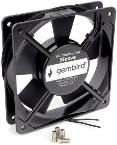 Вентилятор для корпуса Gembird AC12025S22H 120x120x25,, AC, 220, втулка, 2 pin, провод 30 см