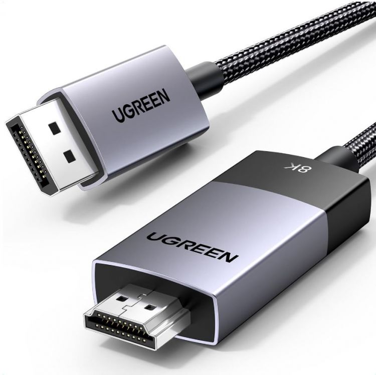 

Кабель UGREEN DP115 DP to HDMI 8K 60Hz, длина: 1м, цвет: серый, DP115