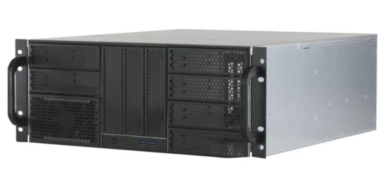 

Корпус серверный 4U Procase RE411-D9H3-FC-55 9x5.25+3HDD,черный,без блока питания,глубина 550мм,MB CEB 12"x10,5", панель вентиляторов 3*120x25 PWM, RE411-D9H3-FC-55