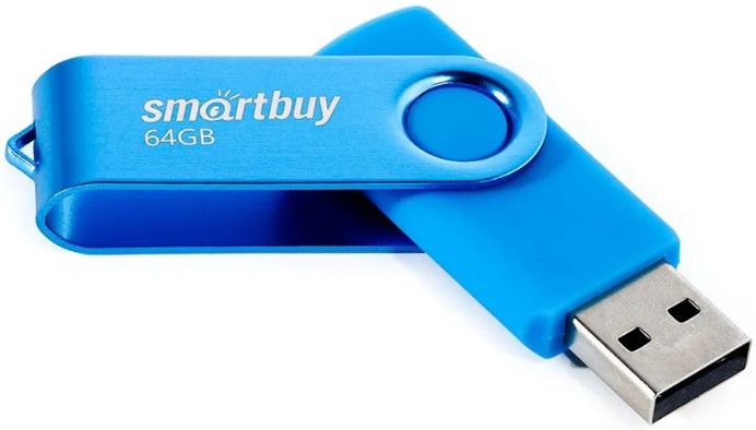 

Накопитель USB 2.0 64GB SmartBuy SB064GB2TWB Twist синий, SB064GB2TWB
