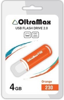 

Накопитель USB 2.0 4GB OltraMax OM-4GB-230-Orange 230 оранжевый, OM-4GB-230-Orange