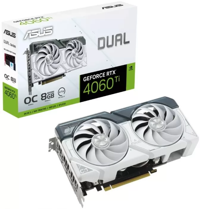 фото ASUS GeForce RTX 4060 Ti DUAL WHITE OC (DUAL-RTX4060TI-O8G-WHITE)