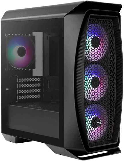 Корпус mATX AeroCool Aero One Mini Frost-G-BK-v1 4710562752380 черный, 4*120mm fan, окно, 2*USB3.0, audio