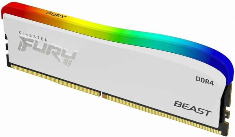 Модуль памяти DDR4 16GB Kingston FURY KF436C18BWA/16 Beast White RGB SE 3600MT/s CL18 1.2V KF436C18BWA/16 KF436C18BWA/16 - фото 1