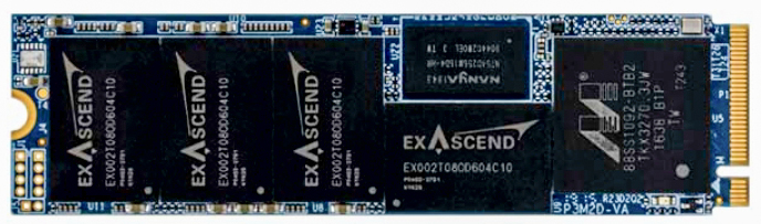 Накопитель SSD M.2 2280 Exascend EXPE3M1920GB PE3 1.92TB PCIe Gen3x4 with NVMe 3D TLC 3100/1600MB/s IOPS 340K/30K MTBF 2M 2000TBW 0,57DWPD 2 DWPD Bulk
