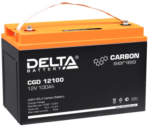 Батарея Delta CGD 12100 12 V, 100Ah, срок службы 15 лет - фото 1