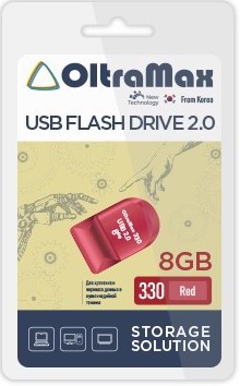 

Накопитель USB 2.0 8GB OltraMax OM-8GB-330-Red 330 красный, OM-8GB-330-Red