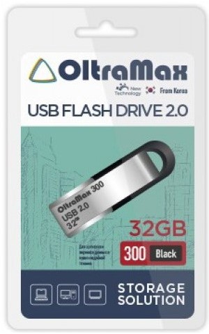 

Накопитель USB 2.0 32GB OltraMax OM-32GB-300-Black 300 чёрный, OM-32GB-300-Black