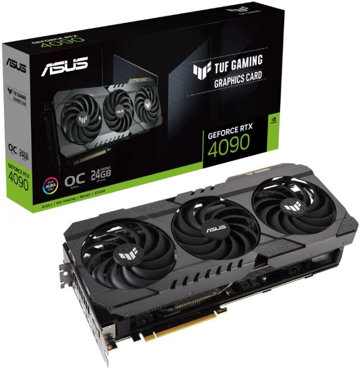 Видеокарта PCI-E ASUS GeForce RTX 4090 TUF GAMING OG OC (TUF-RTX4090-O24G-OG-GAMING) 24GB GDDR6X 384bit 5nm 2235/21000MHz 2*HDMI/3*DP