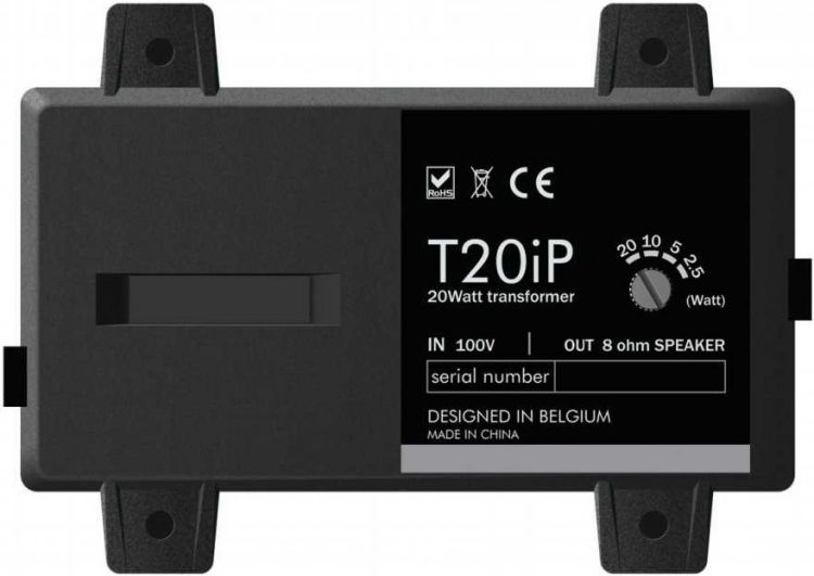 

Трансформатор BIAMP T20IP 912.1499.900/911.1499.900 (APART) влагозащищенный для подключения динамика с импедансом 8 Ом к 100-вольтовой линии. Переключ, T20IP