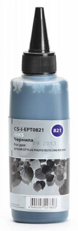 

Чернила для заправки Cactus CS-I-EPT0821 черный (100мл) Epson Stylus Photo R270/290/RX590, CS-I-EPT0821