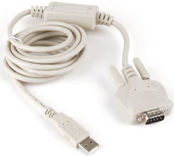 Адаптер Cablexpert AM/DB9М UAS111 USB-Serial (COM) RS232, 1.8 м, WinXP-Win10, цвет: белый, пакет