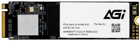 Накопитель SSD M.2 2280 AGI AGI512G16AI198 AI198 512GB PCI-E 3.0 x4 3D TLC 2500/1750MB/s IOPS 182K/247K MTBF 1.6M 250TBW