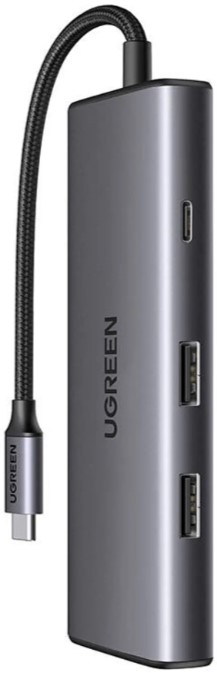 

Разветвитель UGREEN CM498 15531_ USB-C To HDMI+2*USB 3.2 A+ USB-C 3.2+SD/TF+PD, серый, CM498