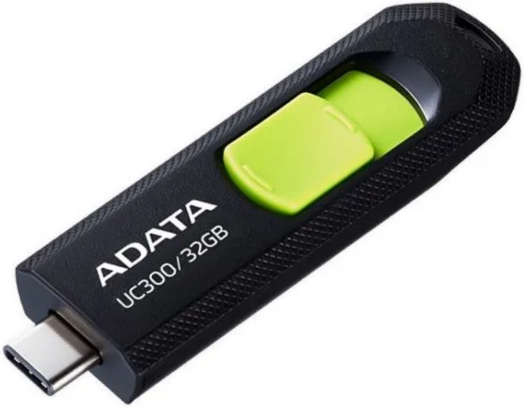 

Накопитель USB 3.2 32GB ADATA UC300 Type-C, черный/зеленый, UC300