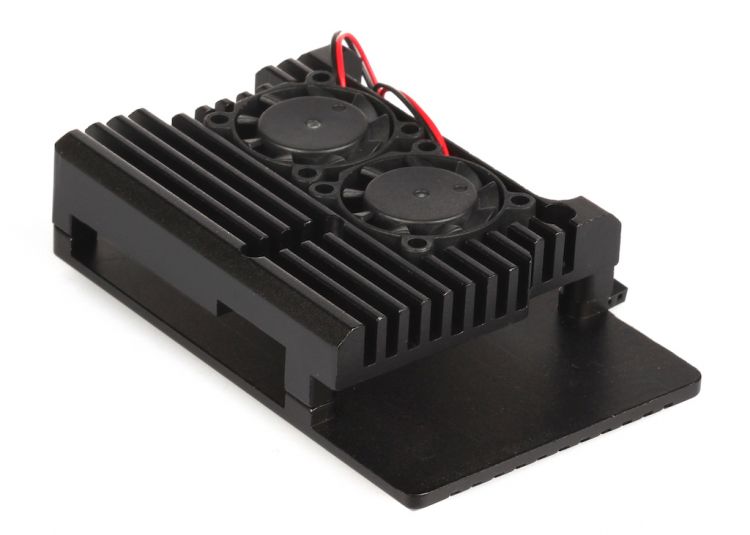 

Корпус Qumo RS010 Aluminium Case with double black fans, for Raspberry Pi 4, black, RS010