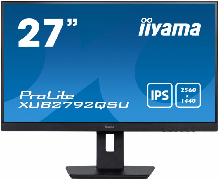 Монитор 27" Iiyama XUB2792QSU-B5 IPS, 2560x1440 (16:9), 350cd, 5ms, 178гр/178гр, DVI, HDMI, DP, WQ, USB, черный