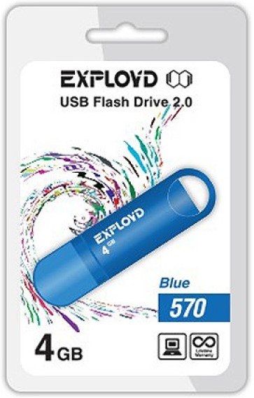 

Накопитель USB 2.0 4GB Exployd 570 синий, 570