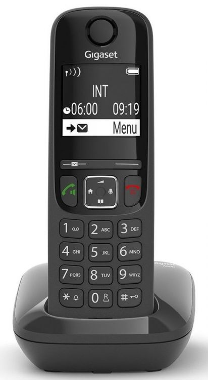 Телефон DECT Gigaset AS690 RUS SYS S30852-H2816-S301 черный АОН