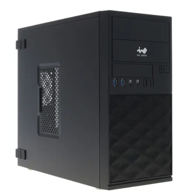 Корпус mATX InWin EFS052 6195504 black, 600W, 2*USB 3, A(HD), front fan holder, Screwless