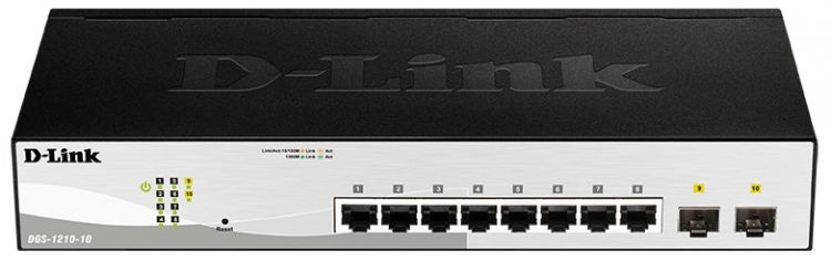 

Коммутатор D-link DGS-1210-10/F1A 8x10/100/1000Mbps, 2xSFP, WebSmart, 19', DGS-1210-10/F1A