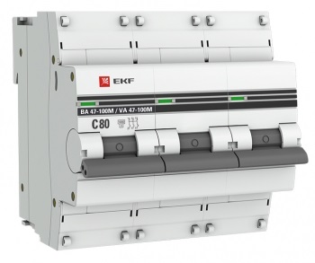 

Автоматический выключатель EKF mcb47100m-3-80C-pro Авт. выкл. 3P 80А (C) 10kA ВА 47-100M без тепл. расцепит. PROxima, mcb47100m-3-80C-pro