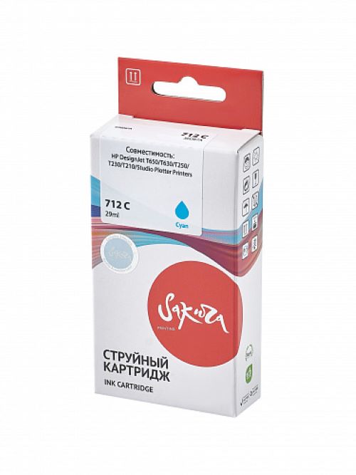 

Картридж Sakura SI3ED67A 3ED67A (№712 Cyan) струйный для HP, голубой чернил, 29 мл., SI3ED67A