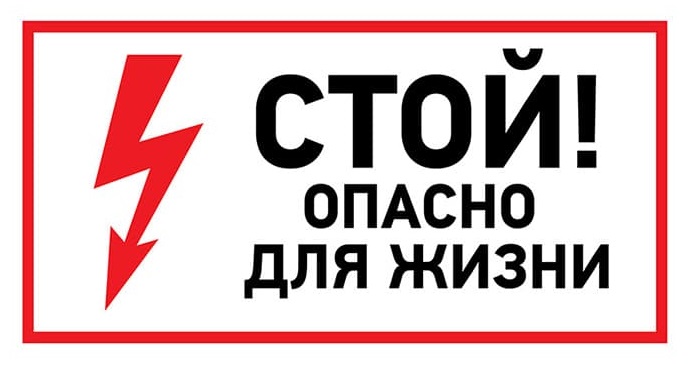 Наклейка Rexant 56-0002-1 знак электробезопасности «Стой, опасно для жизни» 100х200 мм, цвет черный - фото 1