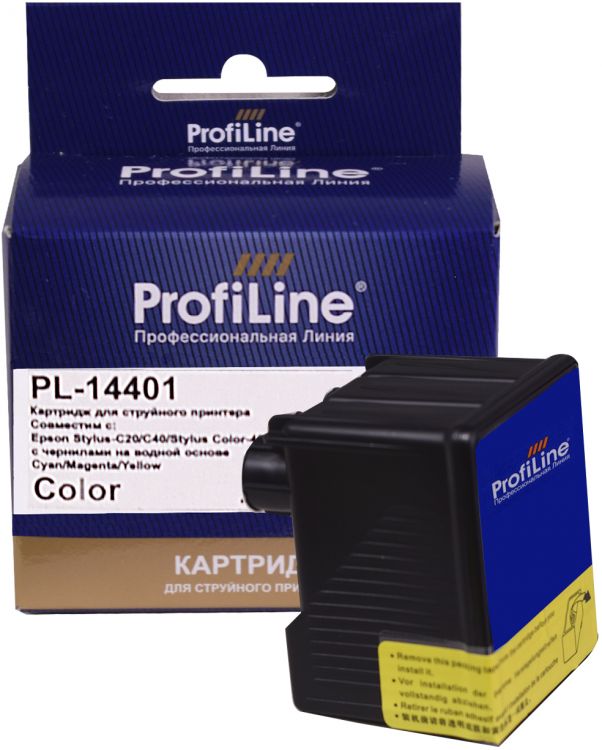 Картридж ProfiLine PL_T14401_C/Y/M струйный для принтеров Epson Stylus-C20/С40/Stylus Color-480/580 с чернилами на водной основе Cyan/Magenta/Yellow 2
