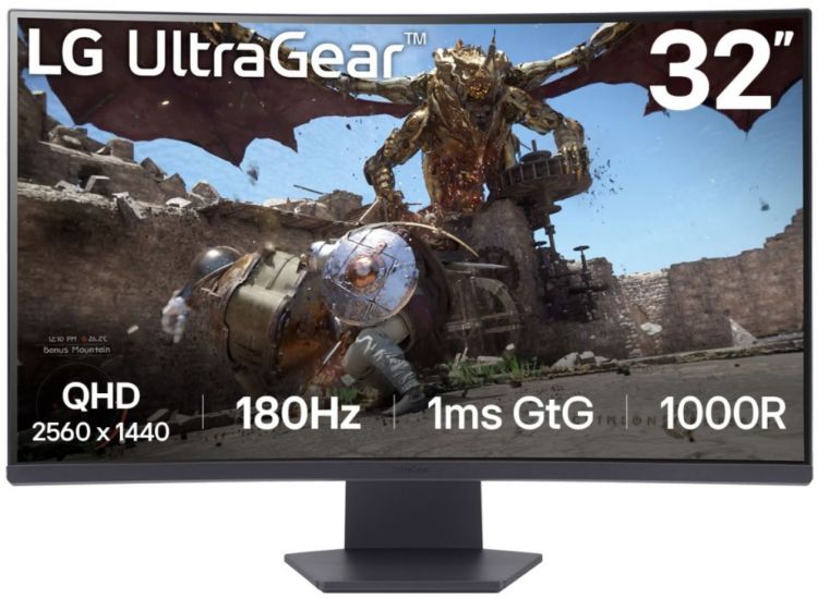 

Монитор 31,5" LG UltraGear 32GS60QC-B 2560x1440 LED, 16:9, VA, 300cd, 3000:1, 1ms, 178/178, DP, HDMI, 180Hz, Tilt, VESA, black, UltraGear 32GS60QC-B