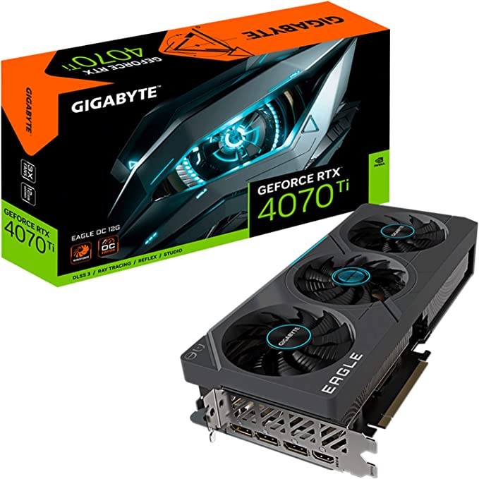 

Видеокарта PCI-E GIGABYTE GeForce RTX 4070 Ti EAGLE (GV-N407TEAGLE-12GD) 12GB GDDR6X 192bit 4nm 2310/21000MHz HDMI/3*DP, GeForce RTX 4070 Ti EAGLE (GV-N407TEAGLE-12GD)