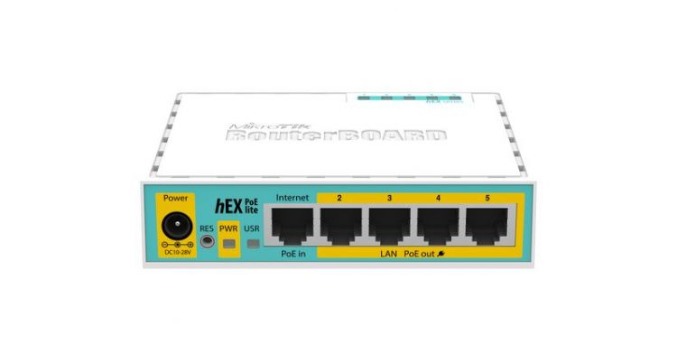 

Маршрутизатор Mikrotik RB750UPr2 hEX PoE lite 5x Ethernet, раздача PoE, 650 МГц ЦП, 64 МБ 5-портовый 100-Мб, RB750UPr2