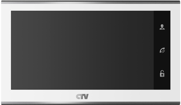 Видеодомофон CTV CTV-M2702MD 7, сен. упр. Easy buttons, слот microSD (до 32ГБ), накладной, встр. ист пит, до 2 выз.панелей/4мониторов, белый пульт huayu ctv 2138u ctv 2128u для supra erisson комплект пульт батарейки