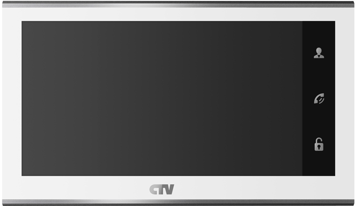 

Видеодомофон CTV CTV-M2702MD 7", сен. упр. "Easy buttons", слот microSD (до 32ГБ), накладной, встр. ист пит, до 2 выз.панелей/4мониторов, белый, CTV-M2702MD