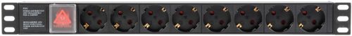 Блок розеток Бастион Rapan-PDU8 C14-S 220 В, 16 А 19” 8 розеток Schuko, цвет черный