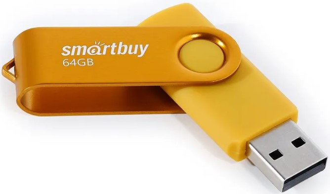 

Накопитель USB 2.0 64GB SmartBuy SB064GB2TWY Twist жёлтый, SB064GB2TWY