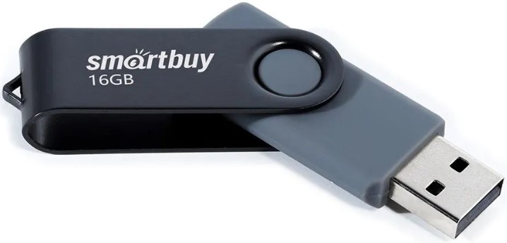 

Накопитель USB 2.0 16GB SmartBuy SB016GB2TWK Twist чёрный, SB016GB2TWK